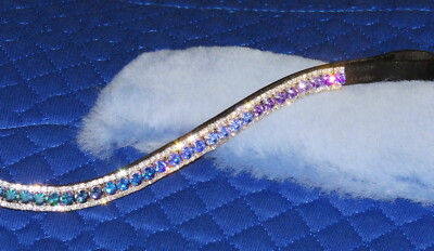 FSS Crystal Bling Curve Stirnband SCHIMMER Ombre Violett Saphir Capri Blau Aqua