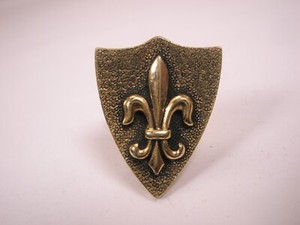 Fleur de Lis BSA Shield SINGLE Vintage Cuff Link replace lost/broken zh72
