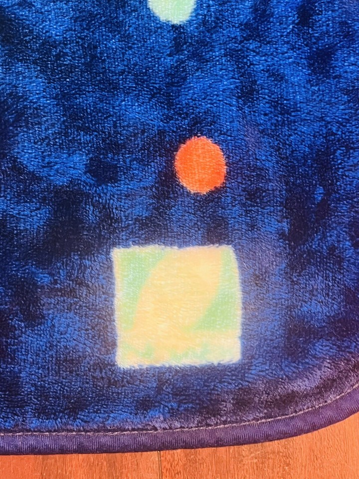 Novatex Baby Blanket Vintage Bear With Balloons Blue Rare VHTF Acrylic