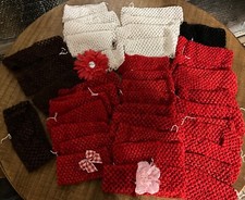Lot of 40 2.75 Crochet elastic Headband hairbands red, brown, white, black
