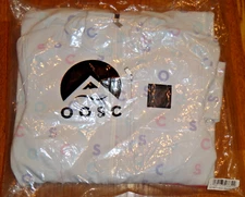 OOSC TIGHT FITTED CHIC SKI SUIT WHITE OOSC LOGO PRINT WOMENS MEDIUM NWT $549