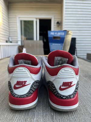 Nike Air Jordan 3 Retro Boys Size 1Y White Athletic Shoes Sneakers