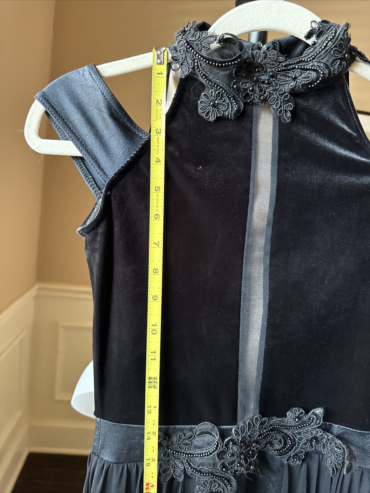 Weissman Black Velour Mesh Costume Performance Da… - image 5