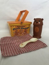 Vintage Original 1974 Fisher Price Picnic Basket Three Bears 677