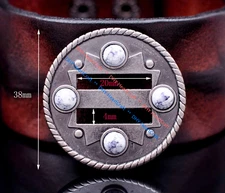 10pcs Vintage Silver Western Cowboy Turquoise Slotted Belt Craft Concho 1-1/2"