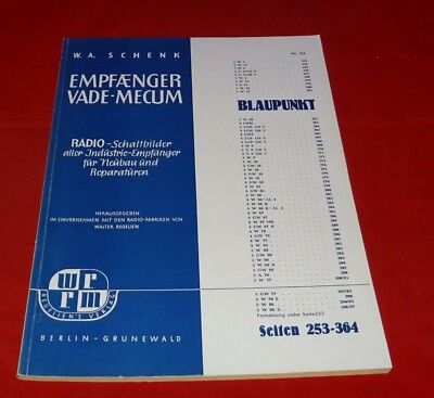 Schenk - Empfänger Vade-Mecum Radio-Schaltbilder alle Industrie-Empfänger Nr. 02