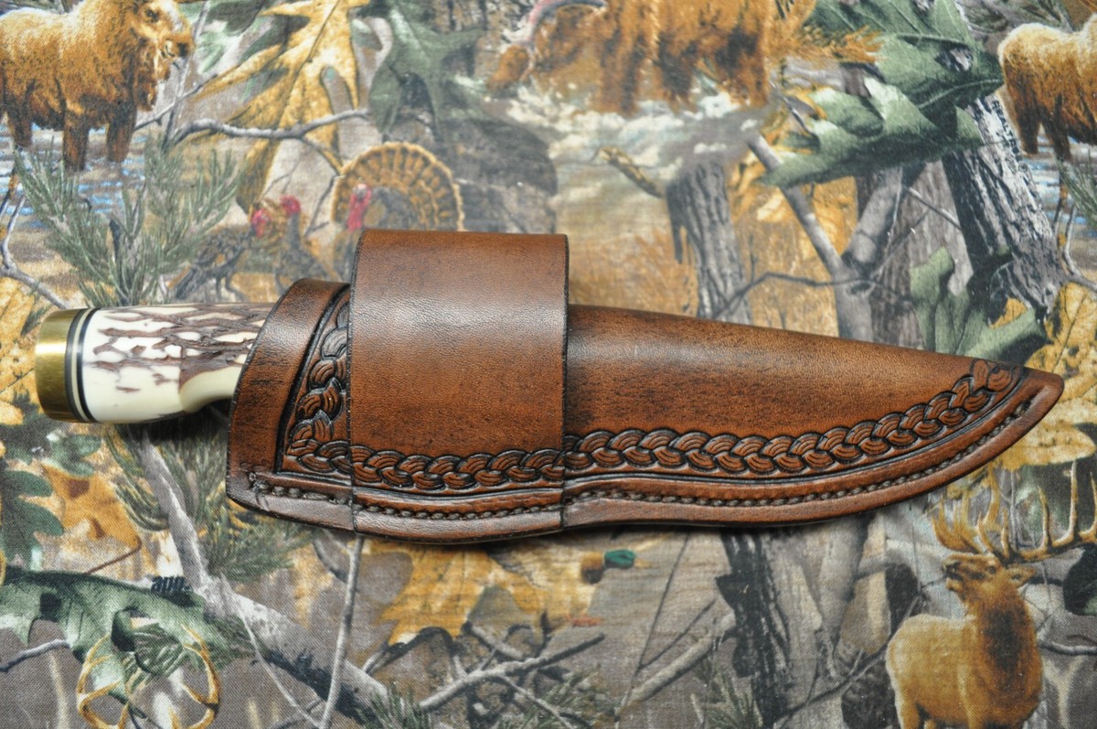 Custom Handmade Crossdraw Sheath for Schrade 153UH Golden Spike