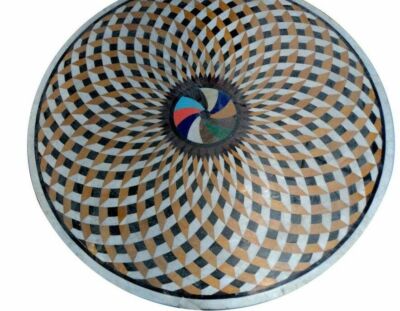 18'' white marble table top center coffee inlay lapis antique home decor c9