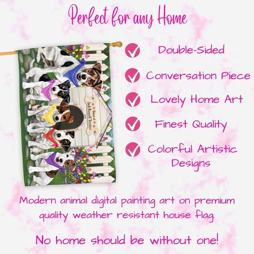 Jack Russell Dog House Flag Holiday Double Sided 28"x40" Many Designs NWT NEW - Picture 10 of 73