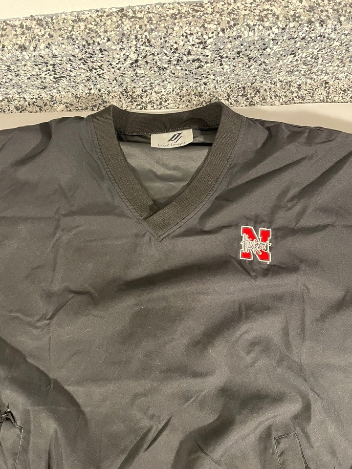 Vintage Sports Nebraska Cornhuskers Huskers Windbreaker Large Pullover