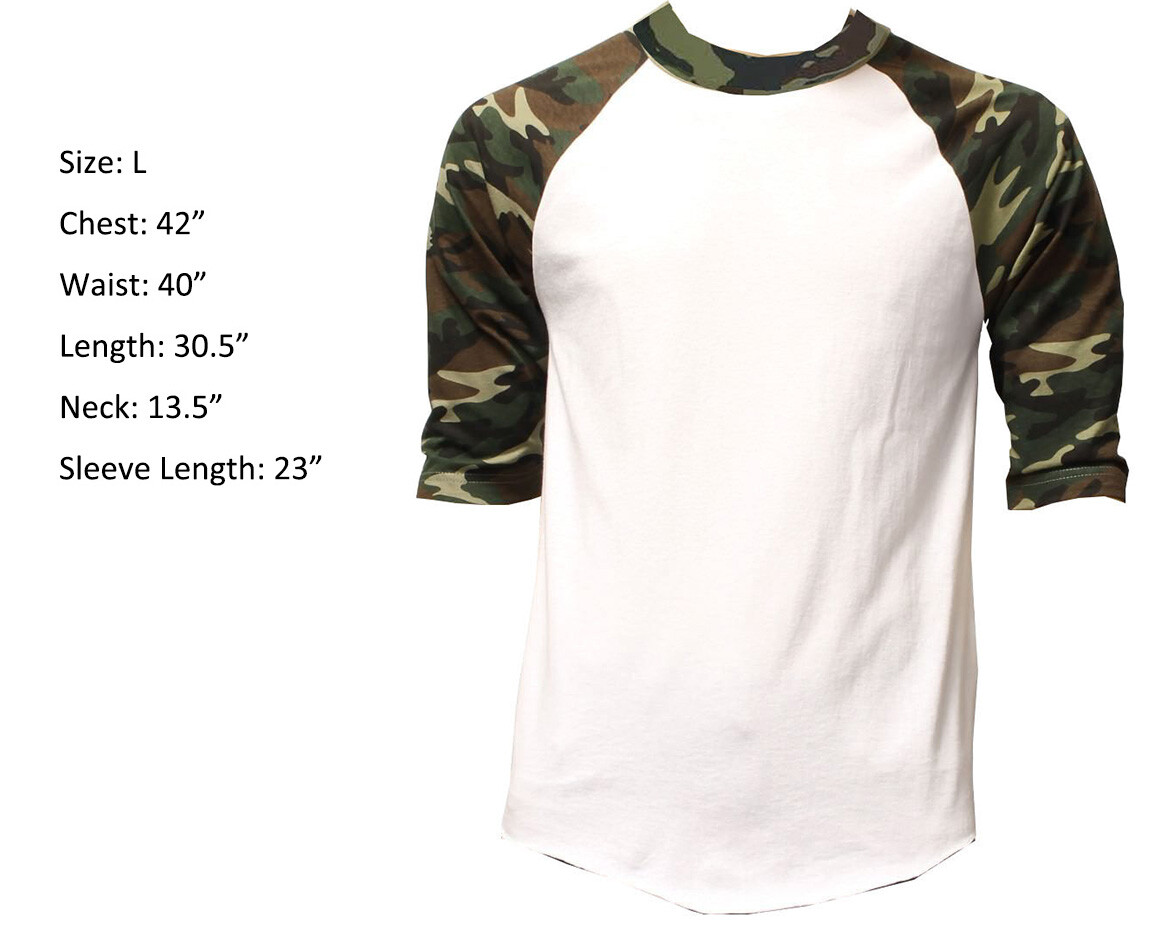 met tijd ketting Monarch New 3/4 Sleeve Raglan Baseball Mens Army Sports T-Shirt White Green Camo L | eBay met tijd ketting Monarch New 3/4 Sleeve Raglan Baseball Mens Army Sports T-Shirt White Green Camo L | eBay
