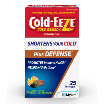 Cold-EEZE Plus Defense Natural Citrus with Elderberry Lozenges- 25 ct