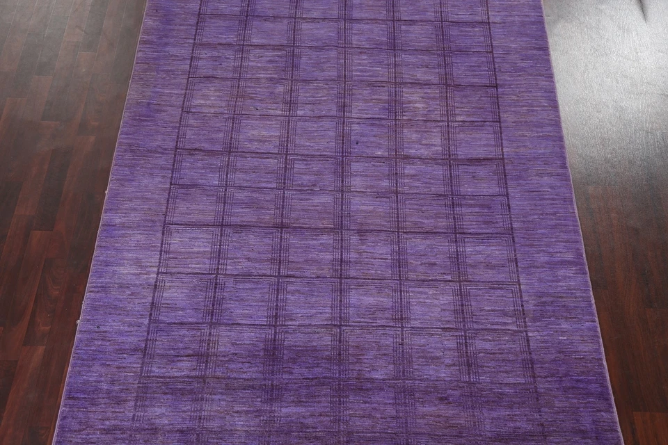 Checked Gabbeh Kashkoli Oriental Modern Hand-knotted Area Rug Wool Carpet 6'x10' - Image 3 of 4