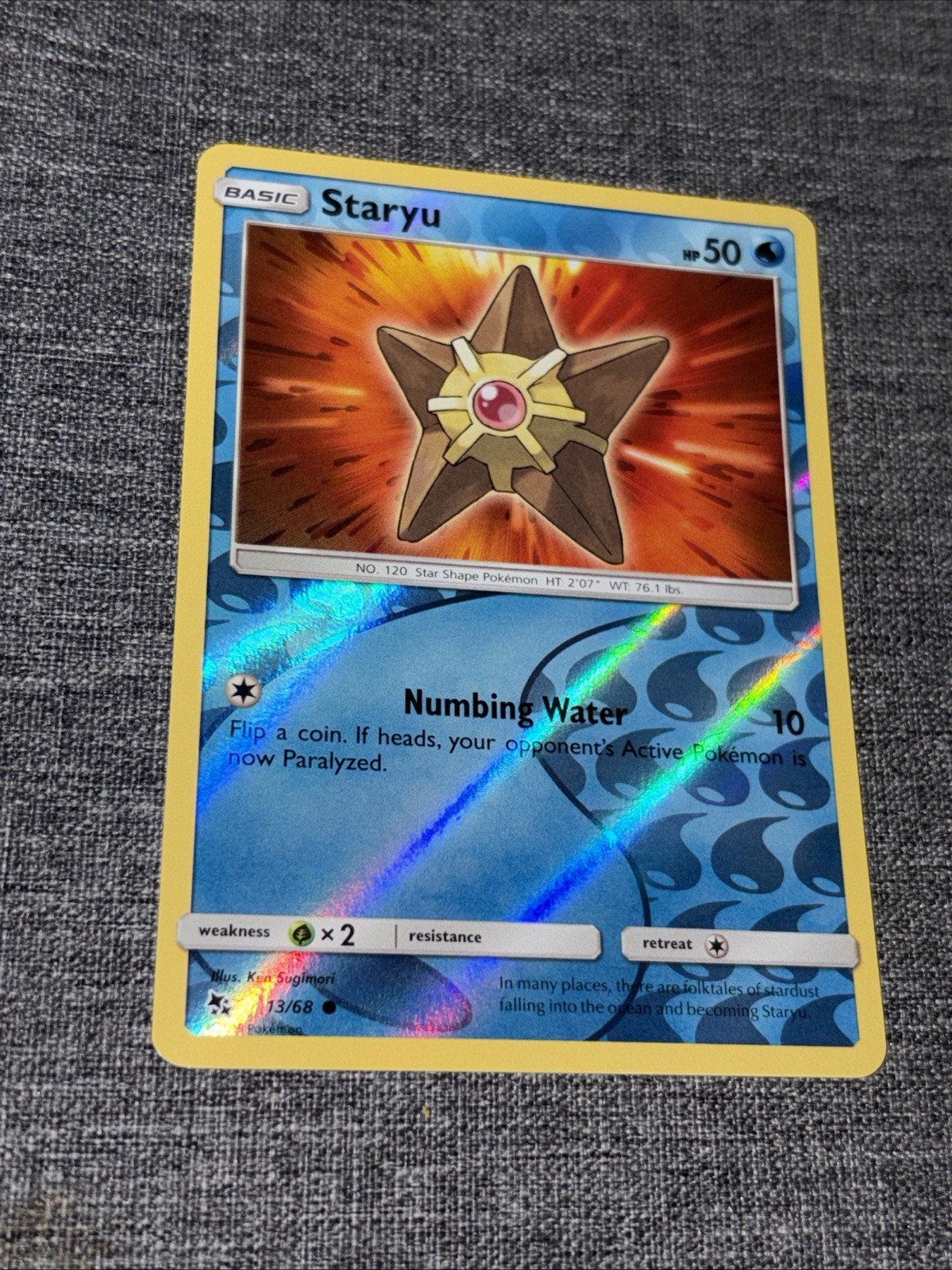 Staryu 13/68 Reverse Holo Hidden Fates Ken Sugimori Pokemon Card