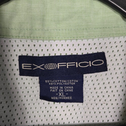 ExOfficio Shirt mens XL Green Button Up Pockets Long Sleeve vented - Picture 3 of 12