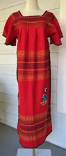 M Vintage Embroidered Wool Blend Folk Art Oaxacan Mexican South American Dress