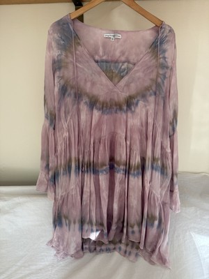 Young Fabulous & Broke Rosa Lilac Pastel Tie Dye Babydoll Hippie Dress Nwt Small