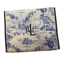 VTG RALPH LAUREN ELSA BLUE STANDARD PILLOW SHAM 20x26 BOTANICAL NOS QUILTED