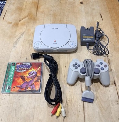 Sony PSOne Slim White Console PS1 (SCPH-101) w Controller Tested