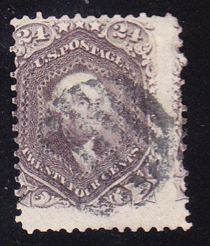 US Scott 78 old 24c Washington lilac U/F fancy cancel CV $400