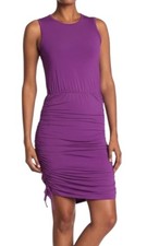 Calvin Klein Women's Ray Span Short/Long Ruched Bottom Dress Size 6 Charisma