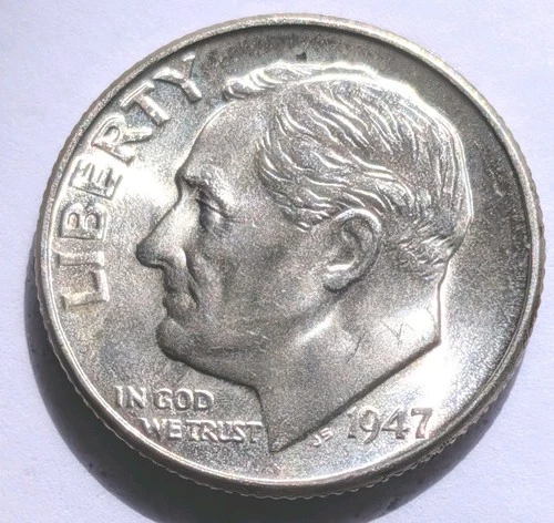 1947 D Roosevelt Dime RPM. Mint State With Beautiful Luster