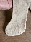 Old Antique Hand Knit Cream Child’s Sock Stockings Matching Pair Textile — photo 9
