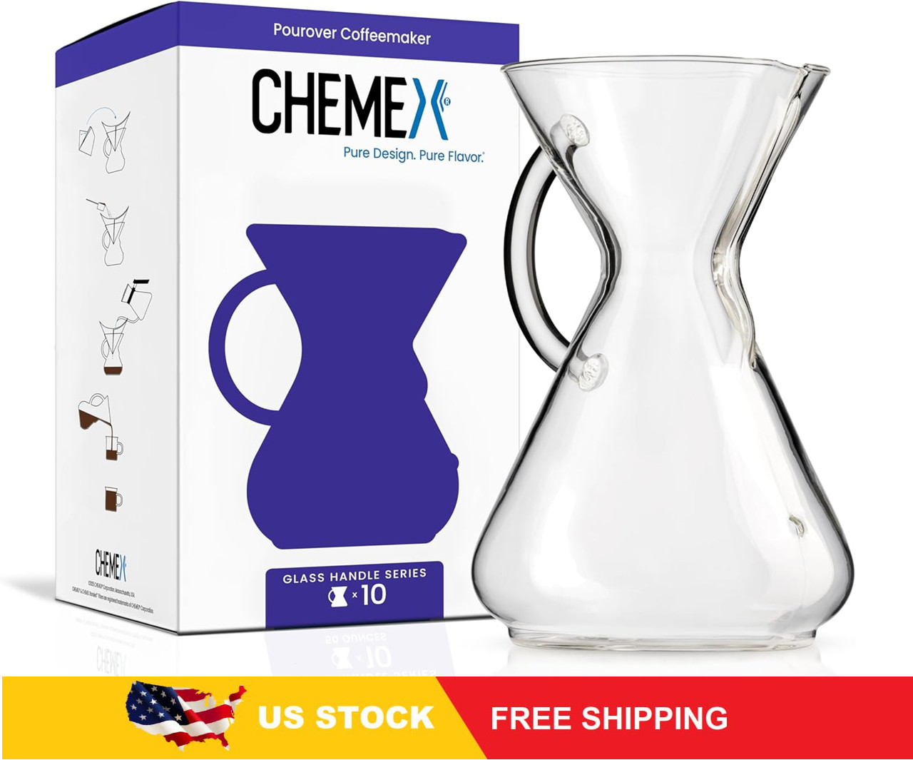 Glass Handle Serie 10cup Exclusive Packaging