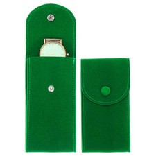 1 Pcs Velvet Watch Pouch, Portable Watch Travel Bag, Green