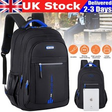 Black Backpack Rucksack Large Mens Womens Bag Travel Work Hiking School Sports