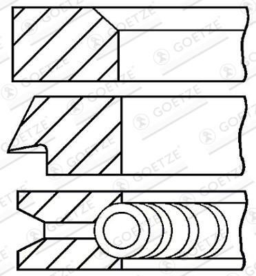 Jeu de segments de pistons GOETZE 08-154400-00 pour stopper les fumées bleues Citroën