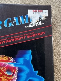 1987 NES Acclaim Winter Games Box CIRCLE SOQ + MANUAL NO SLEEVE NO GAME