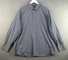 Daniel Cremieux Shirt XXL Blue White Gingham Button Front Long Sleeve Collection