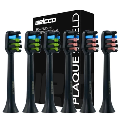 WELCCO Ersatzbürstenköpfe kompatibel mit Silk'n SonicYou Schwarz DCA02/15300260 6 St.