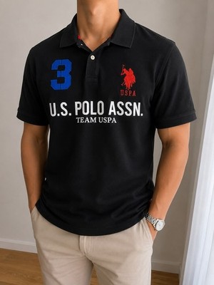 U.S. Polo Assn. Polo Shirt Schwarz | Team USPA | Gr. L