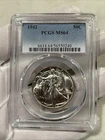 GRADED 1942 Walking Liberty Half Dollar PCGS MS64 Silver American Coin