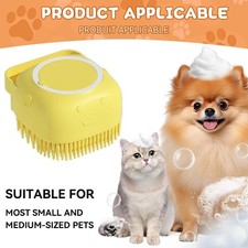 Dog Bathing Brush with Shampoo Dispenser Soft Silicone Pet Grooming Tool