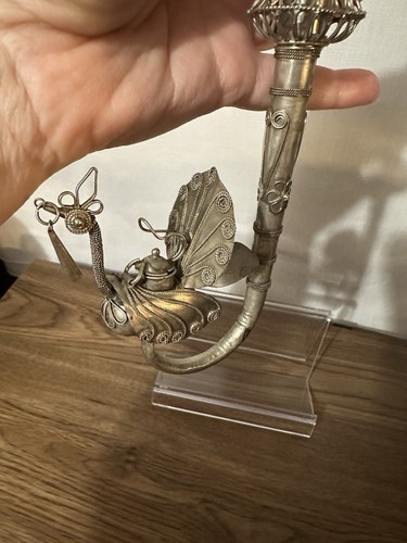 Antique Chinese Paktong Pipe Peacock - Picture 7 of 8