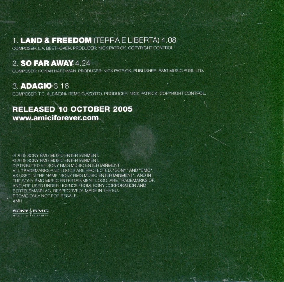 AMI1 Amici Forever Defined CD Europa RCA 2005 In Promo-Kartenhülle - Bild 2 von 3