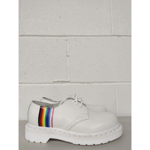 Hommes 4 / Femmes 5 Dr.Martens Original Blanc Pride Ciel Cuir 27522 aw004 Oxford - Photo 4 sur 12