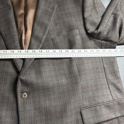 Jack Victor Classic Mens Brown Plaid Check 54R Wool Two Button Blazer Sport Coat - Picture 9 of 11