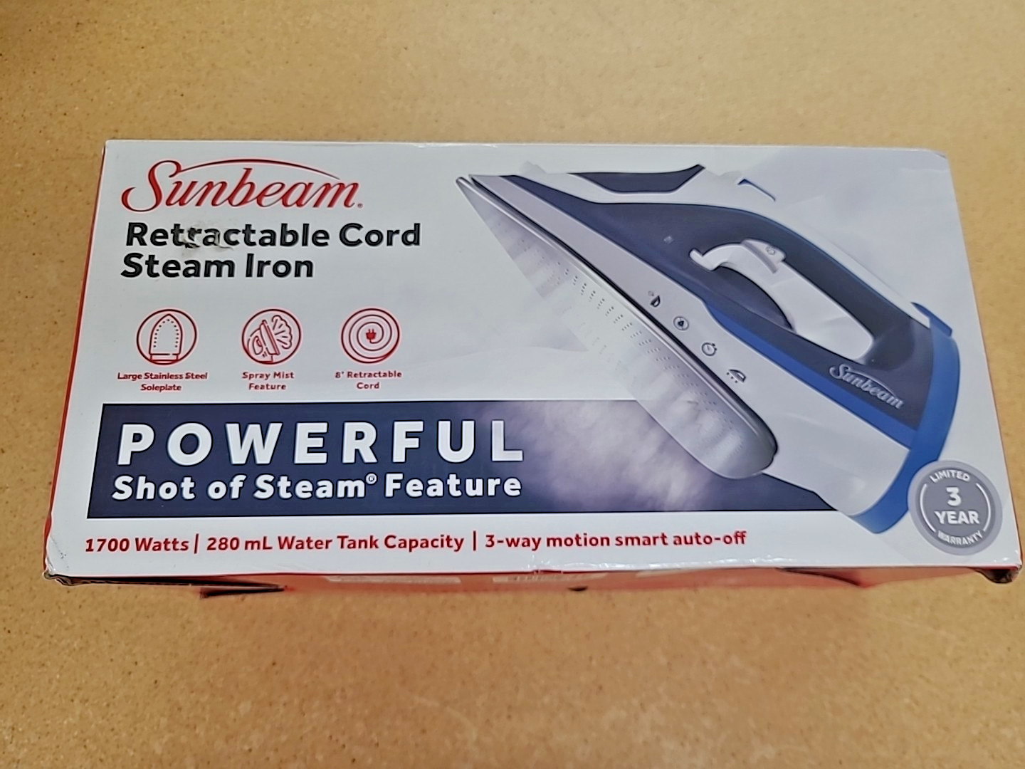 With Retractable Cord And Shot Of Steam Feature *a-1