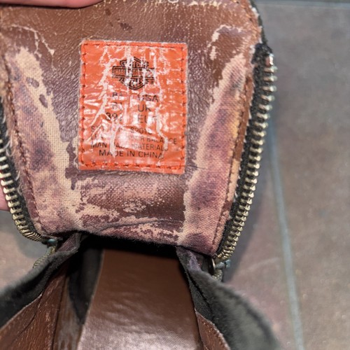 Harley Davidson Damen Leder Doppelreißverschluss hoher Absatz Stiefel schwarz 8,5 USA Biker - Bild 9 von 16