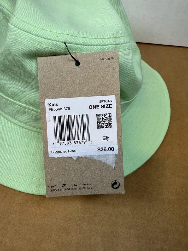 Chapéu balde Nike Apex Futura - Verde vapor com logotipo roxo - Imagem 3 de 4