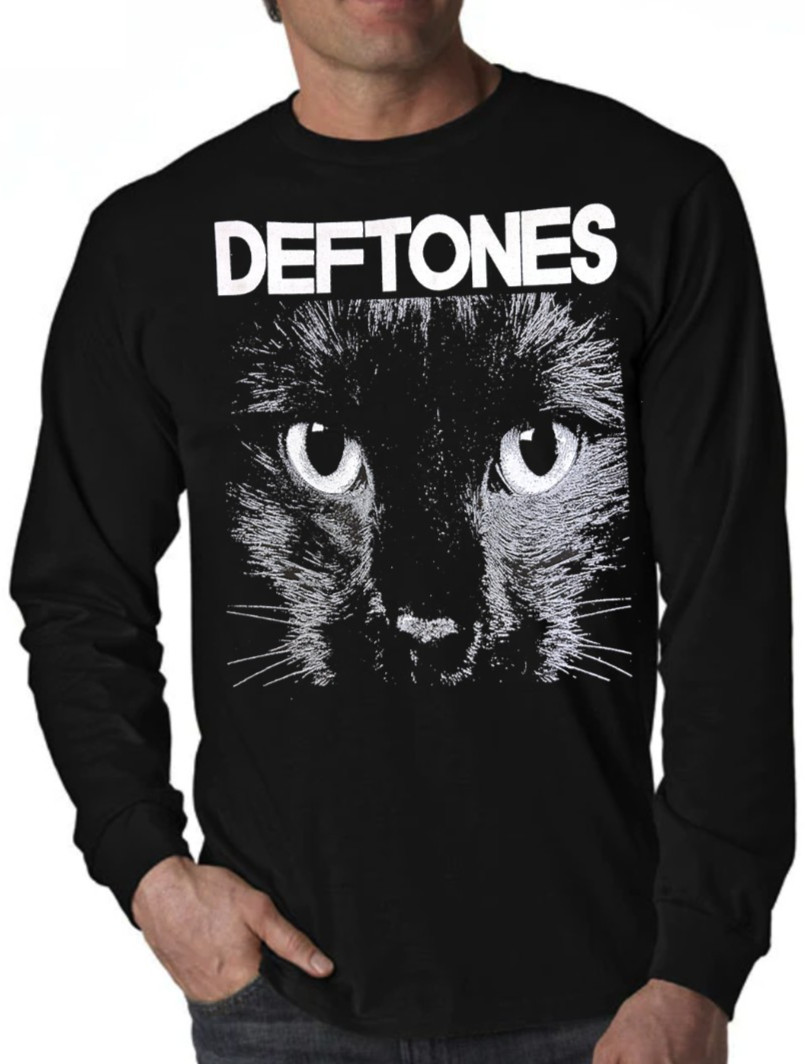 Cat Punk Rock Band Men's Black Long Sleeve Shirt