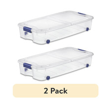 2 pack 66 Quart Ultra Storage Box, Clear Underbed Storage Free Ship