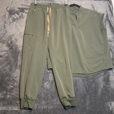 FIGS Scrub Set Women s XS Moss Green Rafaela Oversized Top Bottom Petite Small