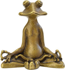 Yoga-Frosch-Frosch, Metall Meditierende Frosch-Statue, Desktop Garten-Frosch-Sta