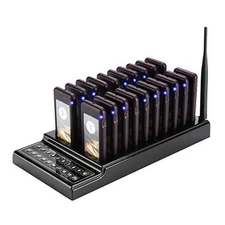 20 Channels Calling System, Restaurant Guest Paging System with Charging Dock 