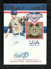 2017 Panini USA Baseball Stars & Stripes Buttons 6/6 Daulton Jefferies Auto 0i76